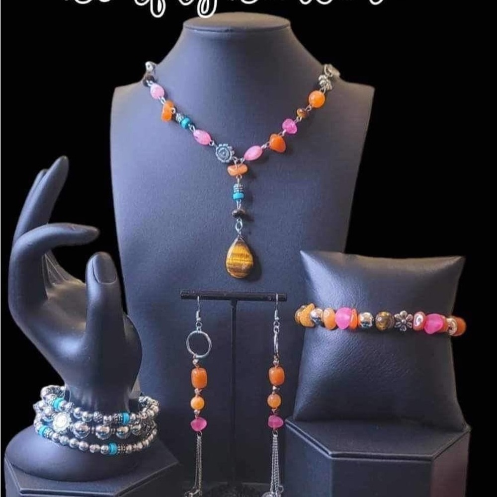 New 4 piece set Silver and Multi Color